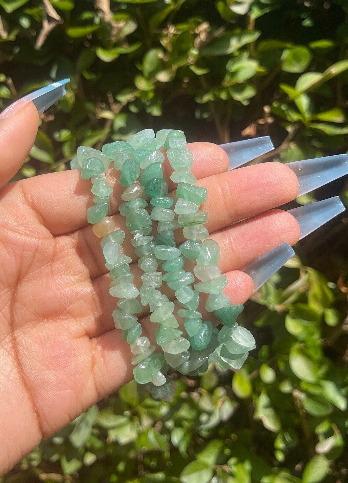 Green Aventurine Chip Bracelet
