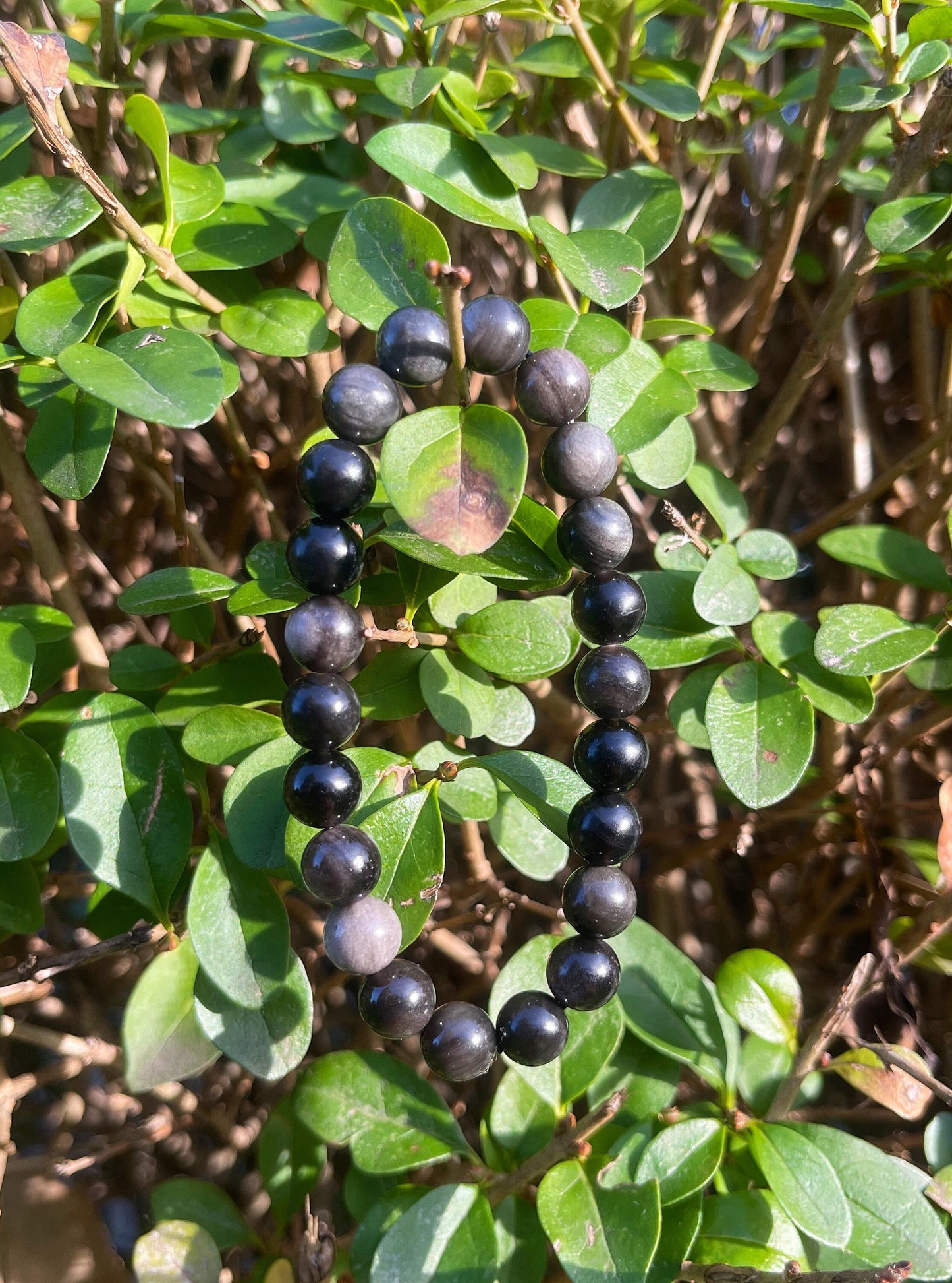 Silver Obsidian Bracelet