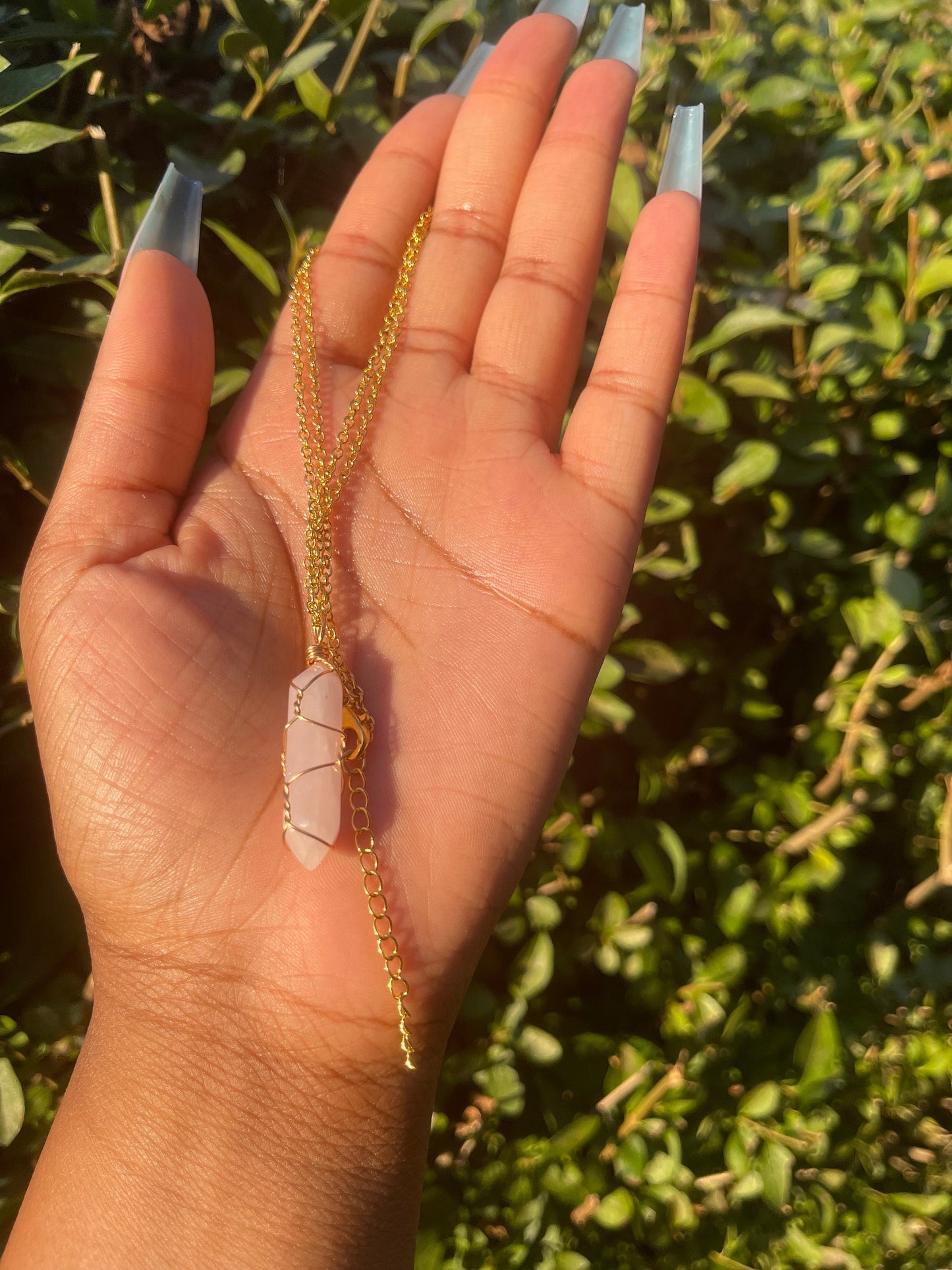 Rose Quartz Pendant Necklace