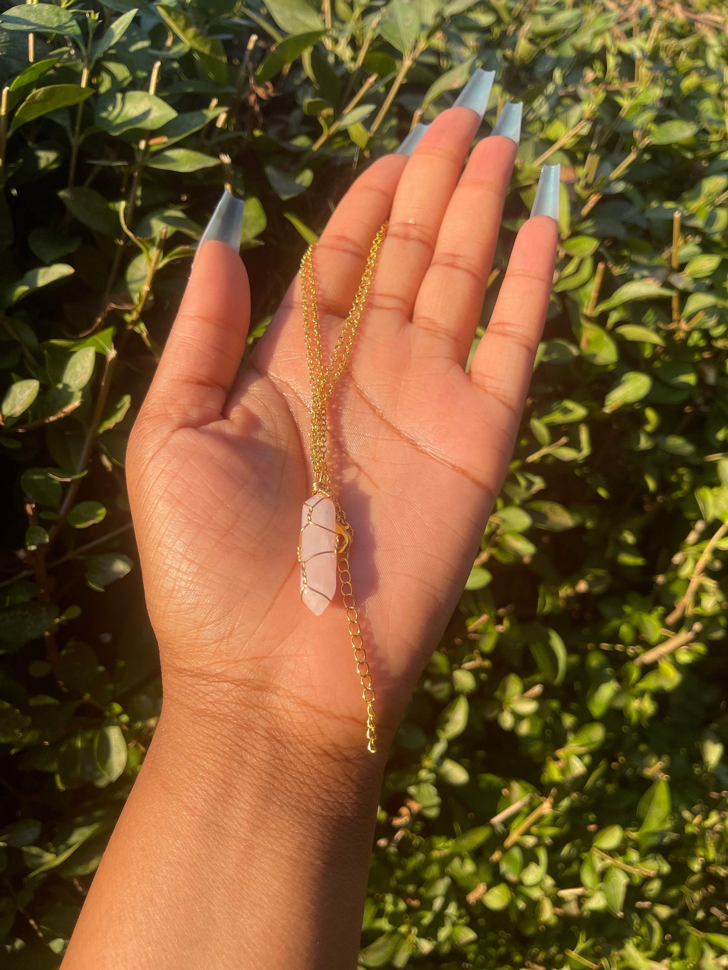 Rose Quartz Pendant Necklace