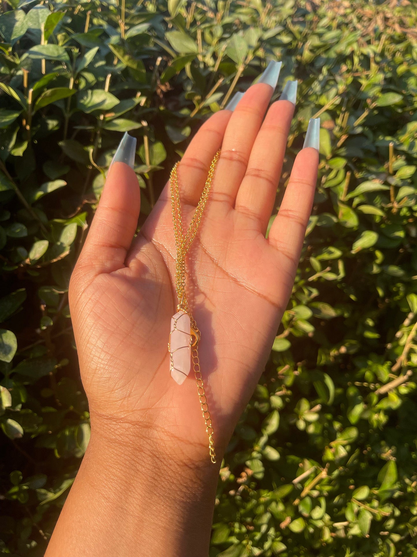 Rose Quartz Pendant Necklace