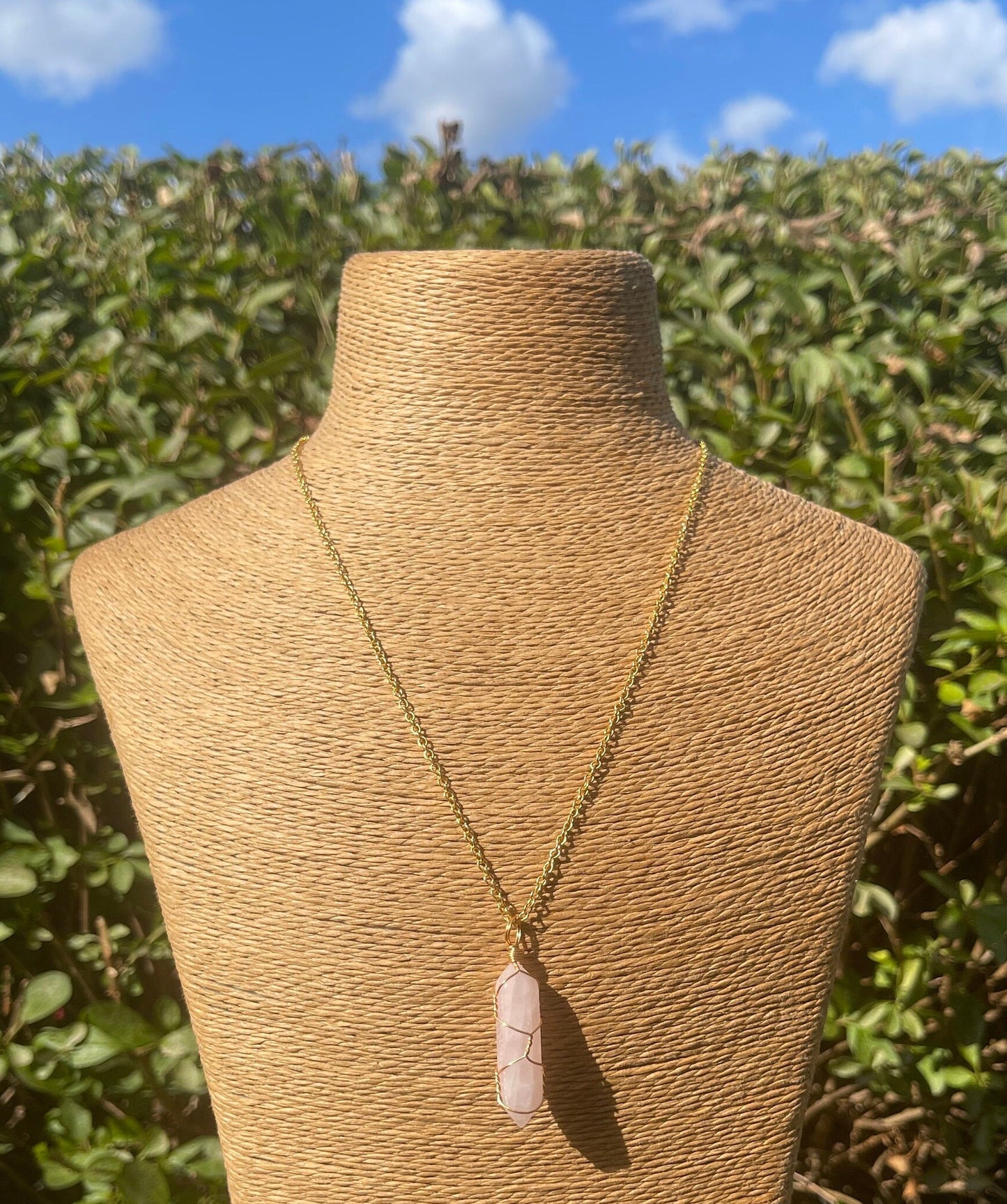 Rose Quartz Pendant Necklace