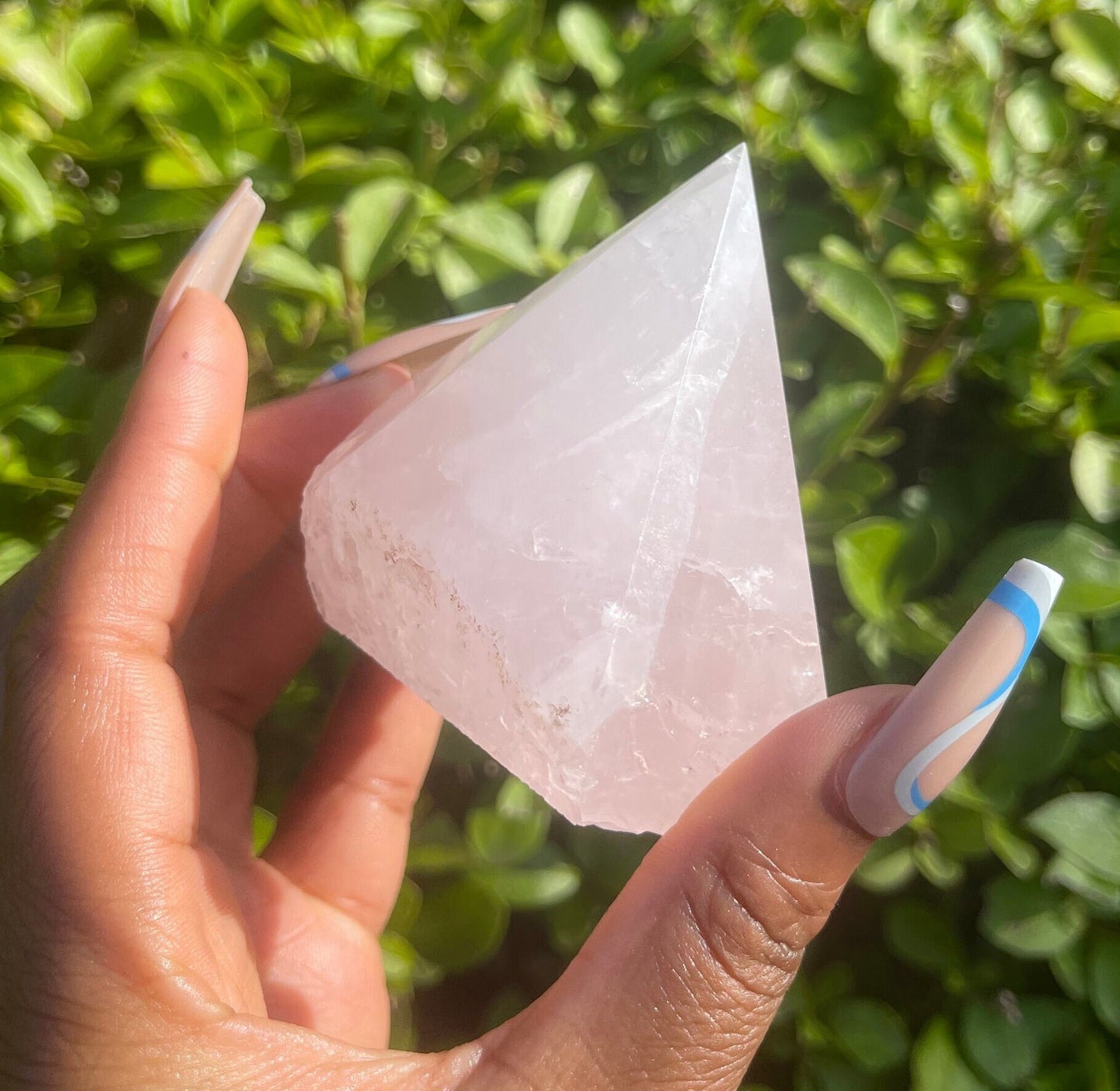 Rose Quartz Half Polished Point