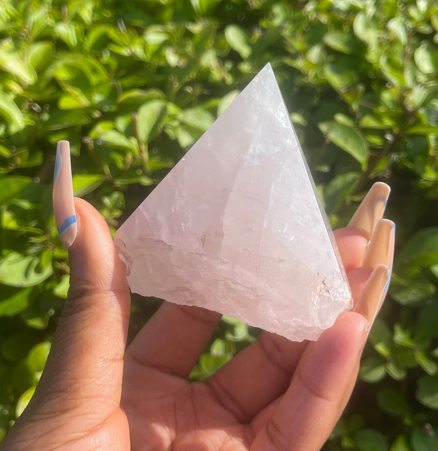 Rose Quartz Half Polished Point