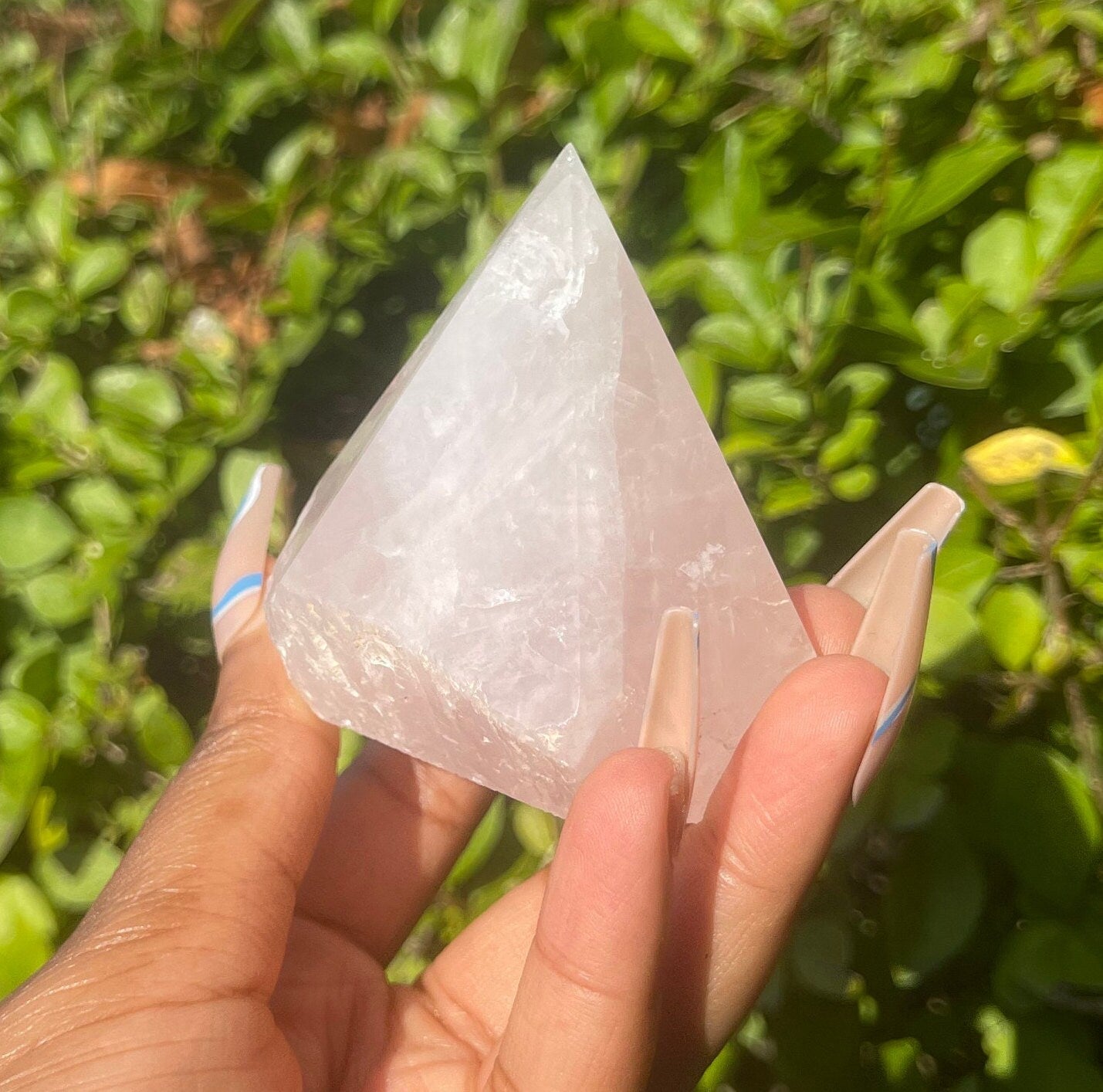 Rose Quartz Half Polished Point
