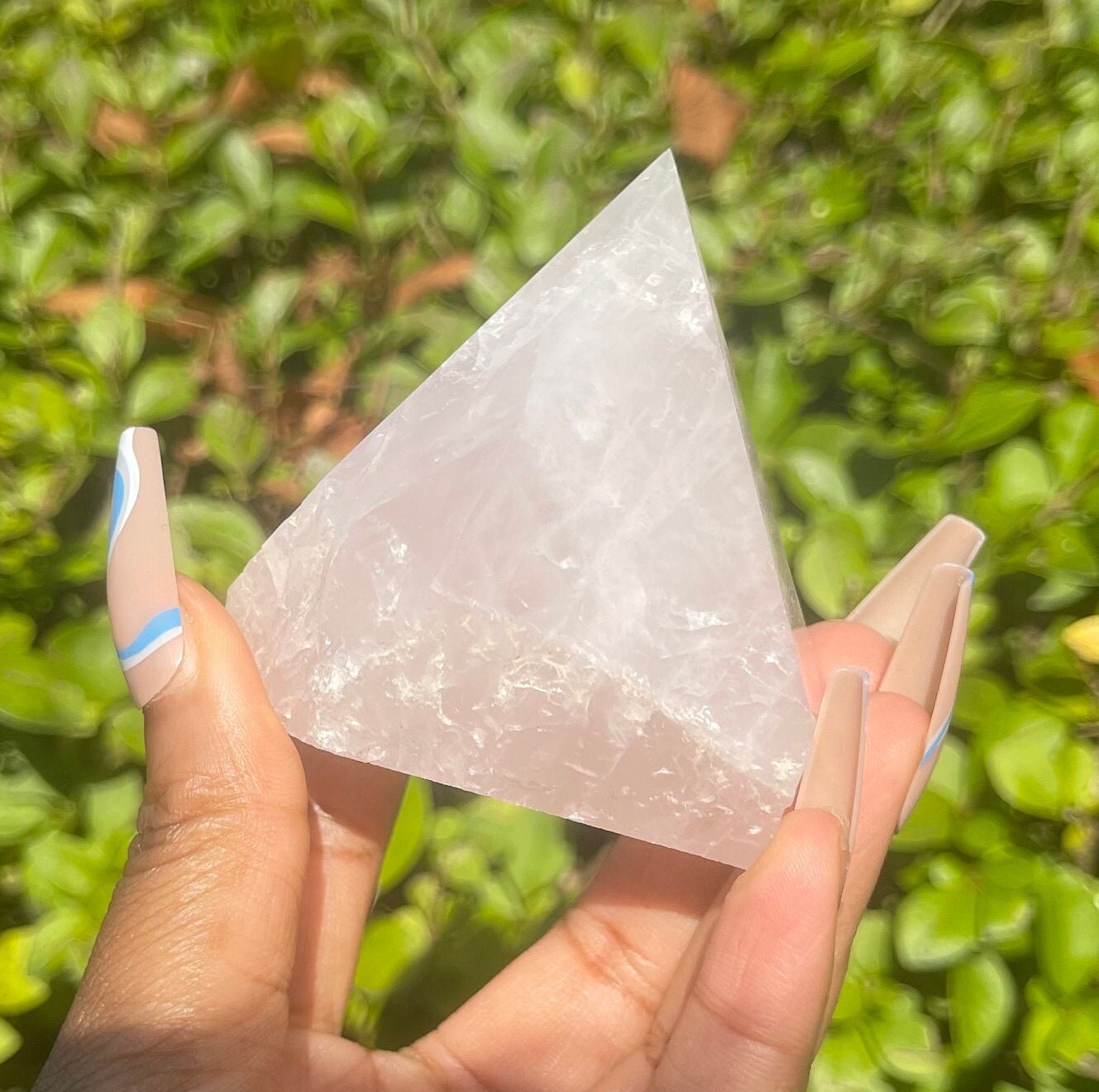 Rose Quartz Half Polished Point