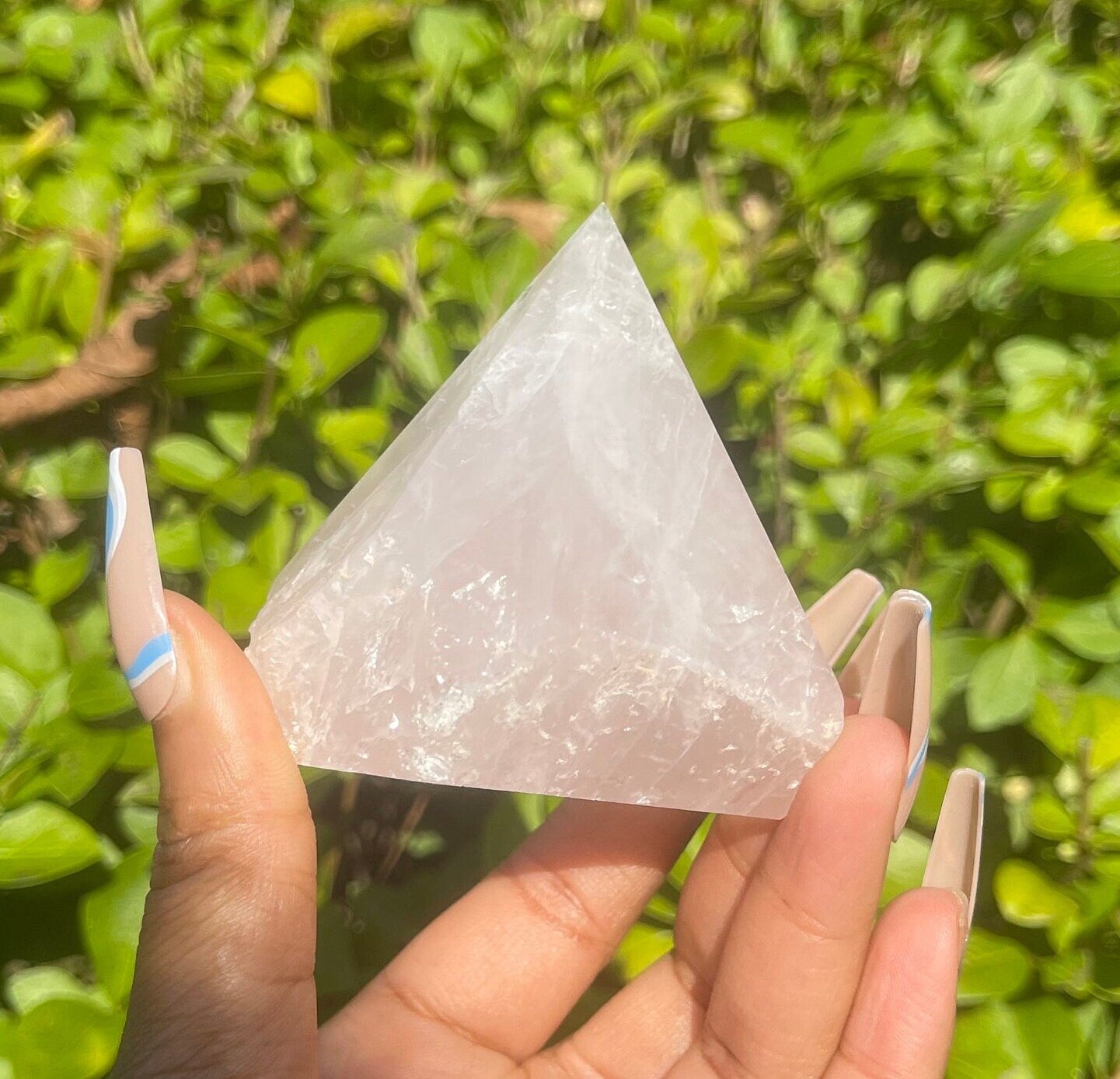 Rose Quartz Half Polished Point