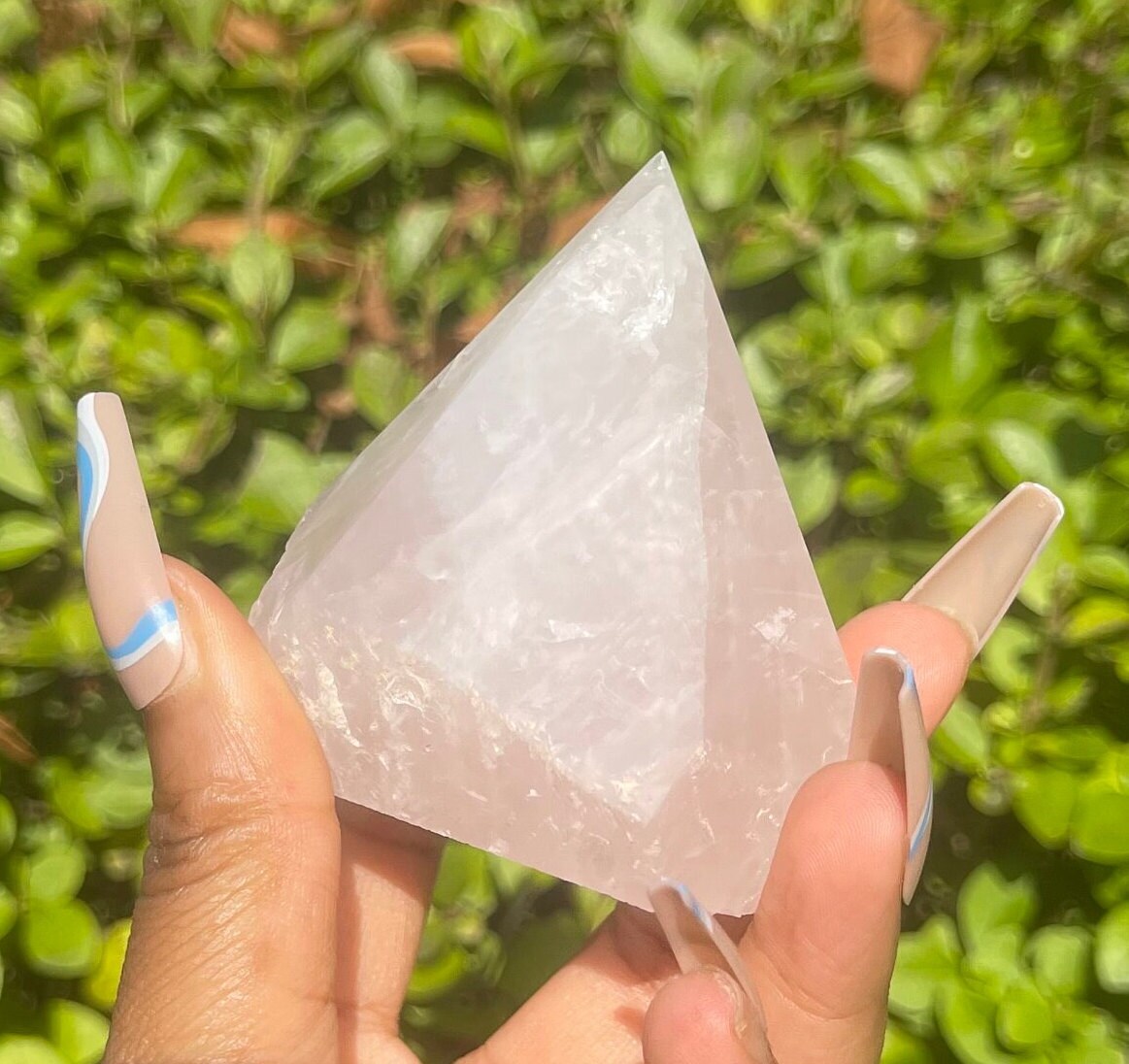 Rose Quartz Half Polished Point