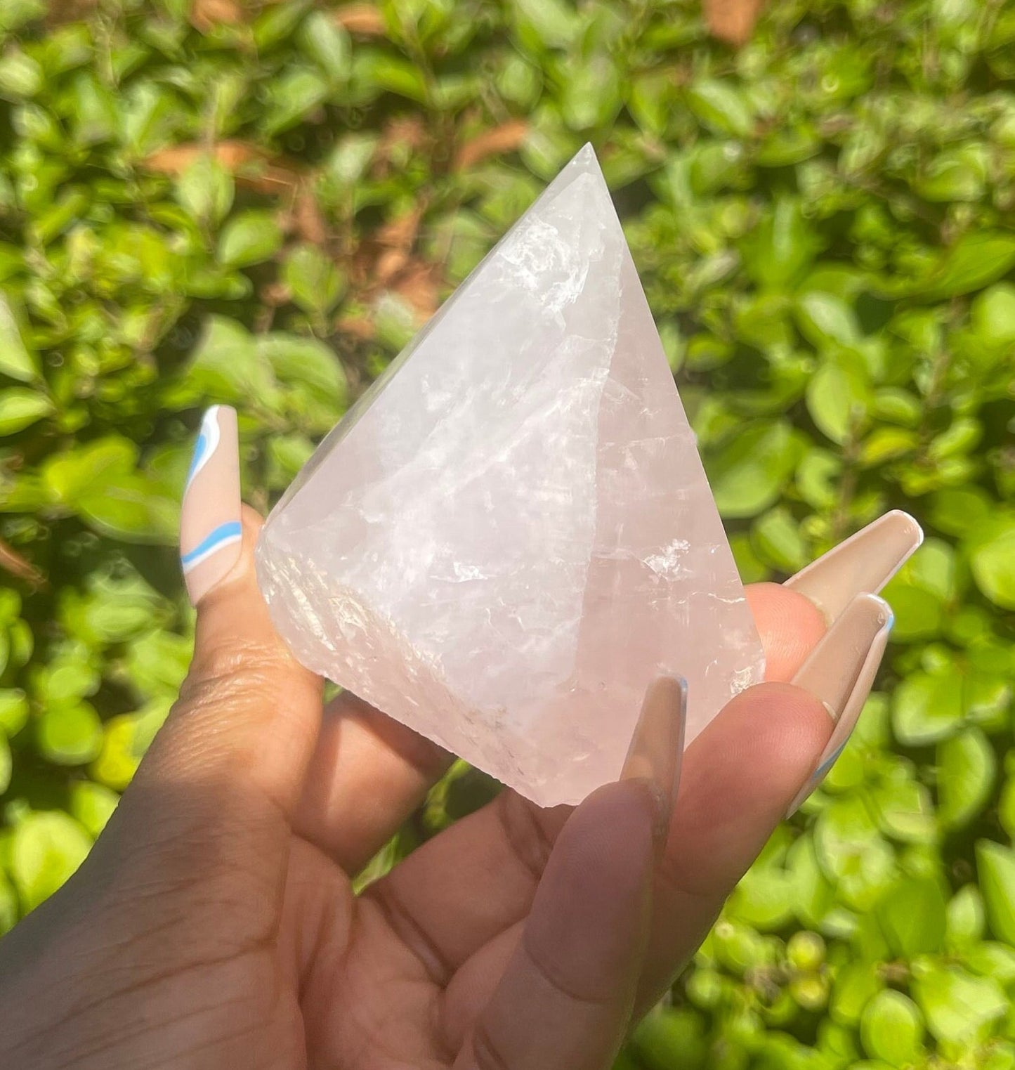 Rose Quartz Half Polished Point