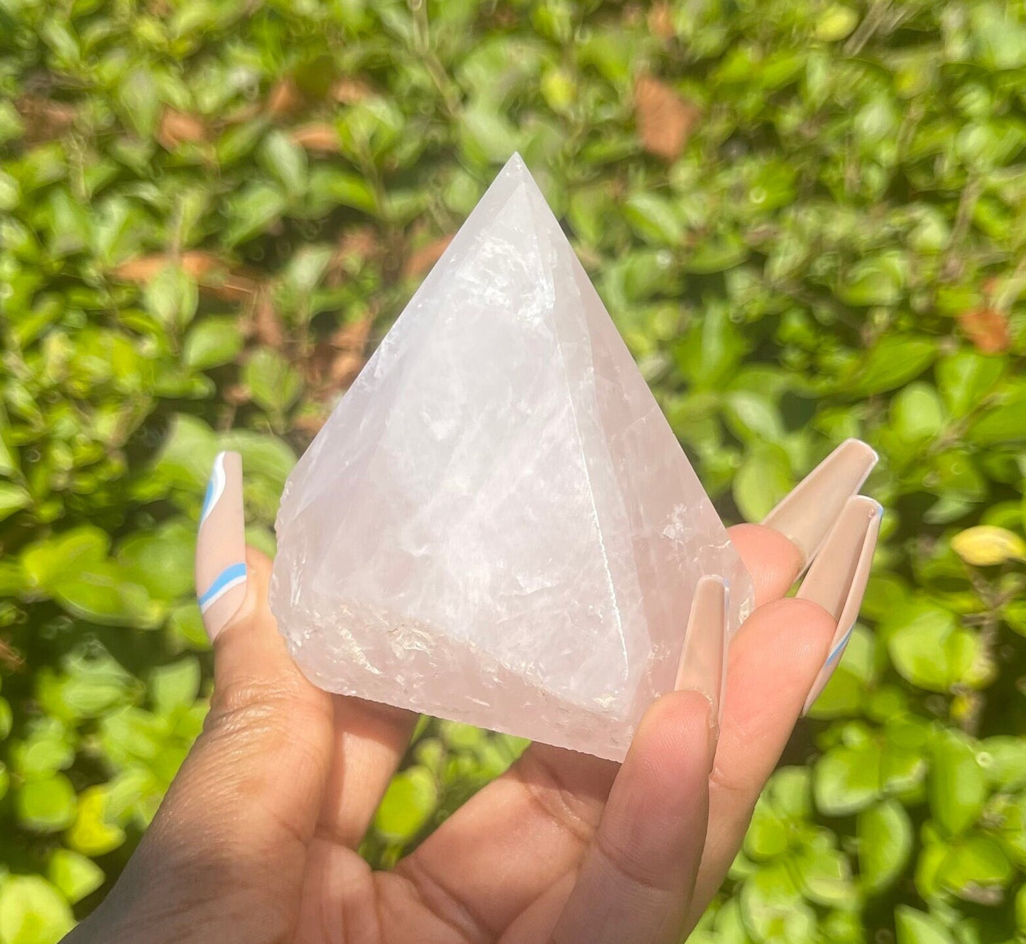 Rose Quartz Half Polished Point