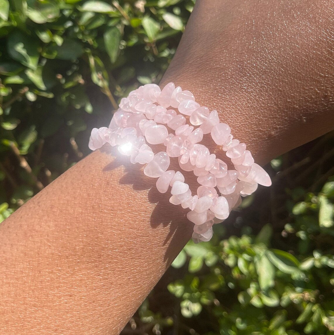 Rose Quartz Chip Bracelet