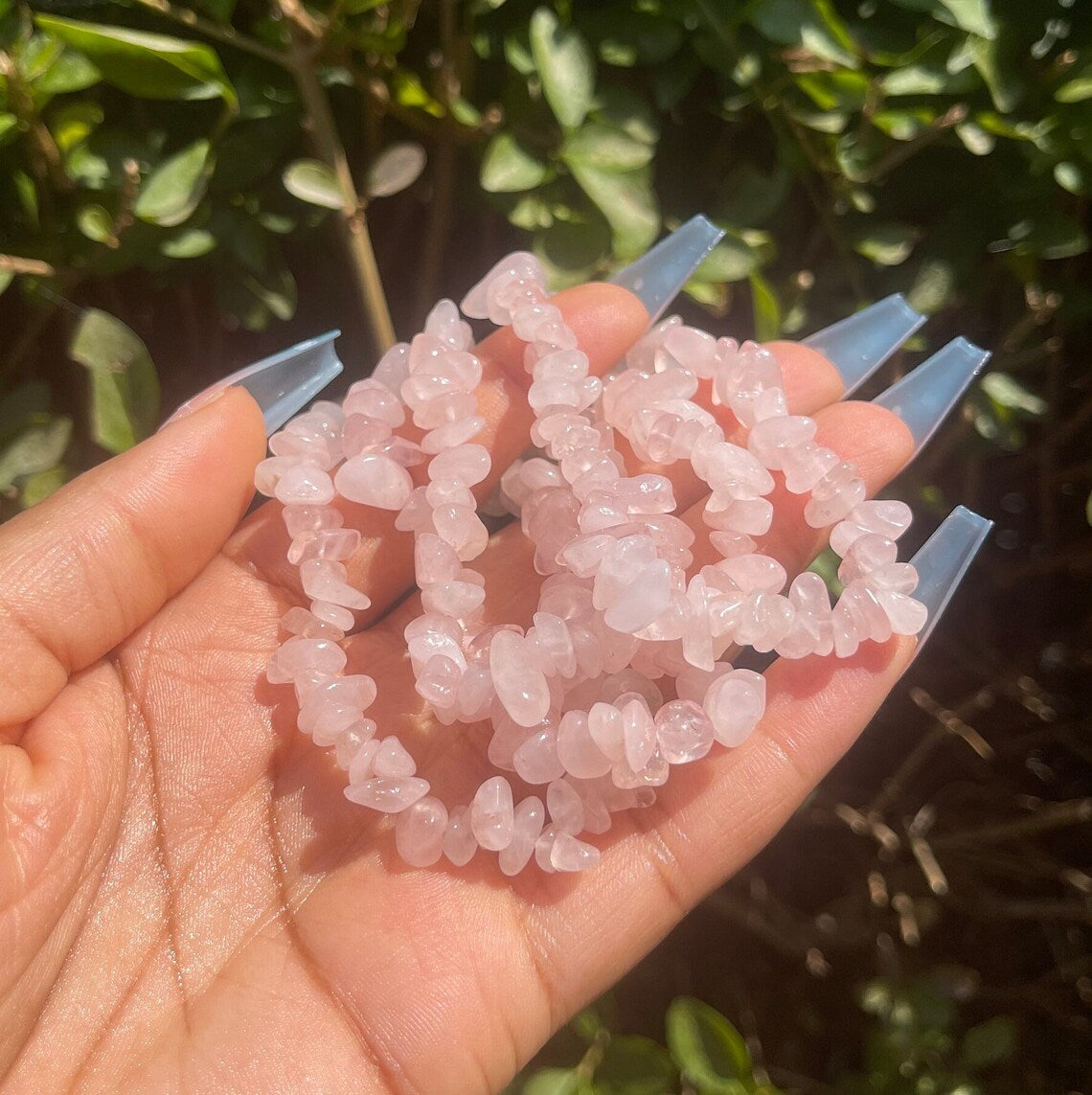 Rose Quartz Chip Bracelet