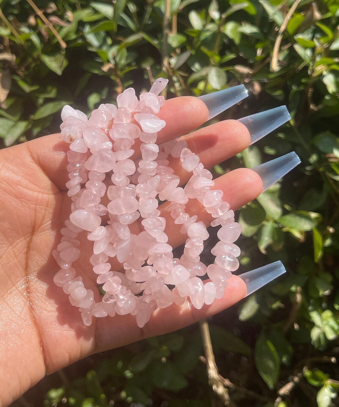 Rose Quartz Chip Bracelet