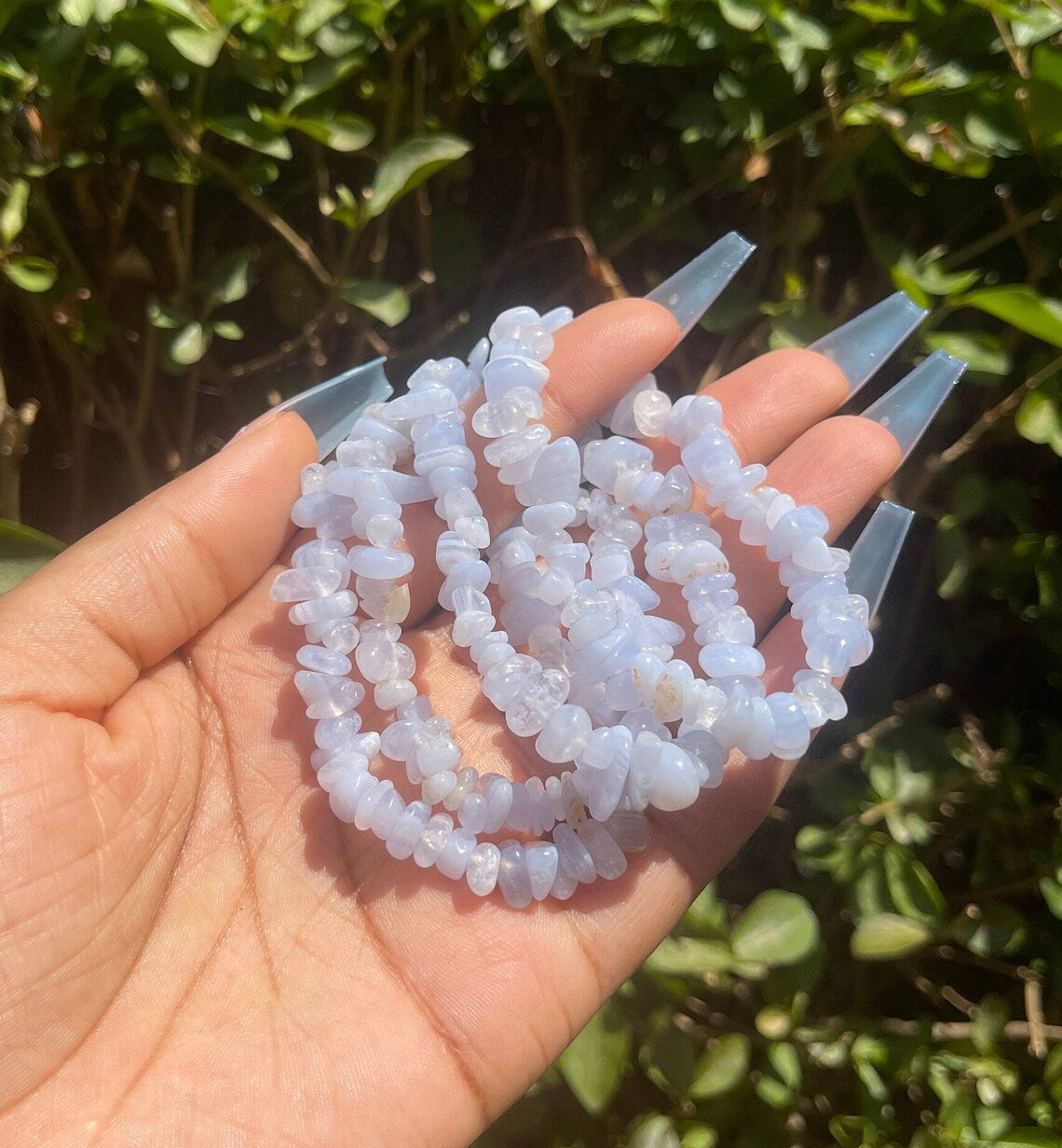 Blue Lace Agate Chip Bracelet