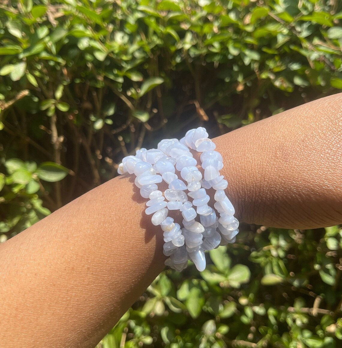 Blue Lace Agate Chip Bracelet