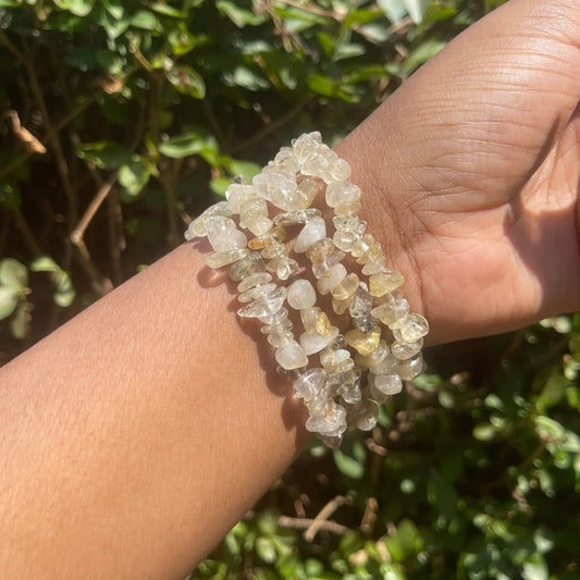 Rultilated Quartz Chip Bracelet