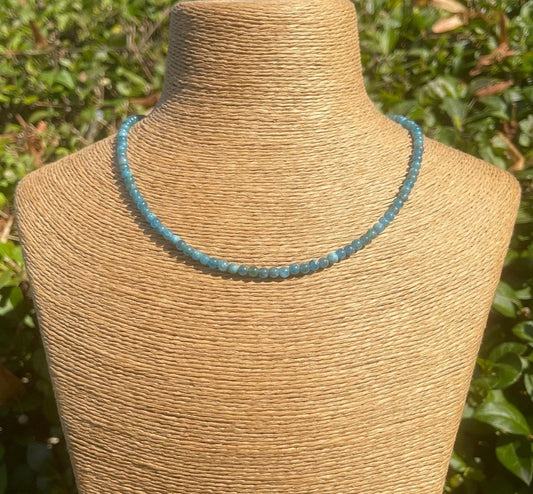 Blue Apatite Beaded Necklace