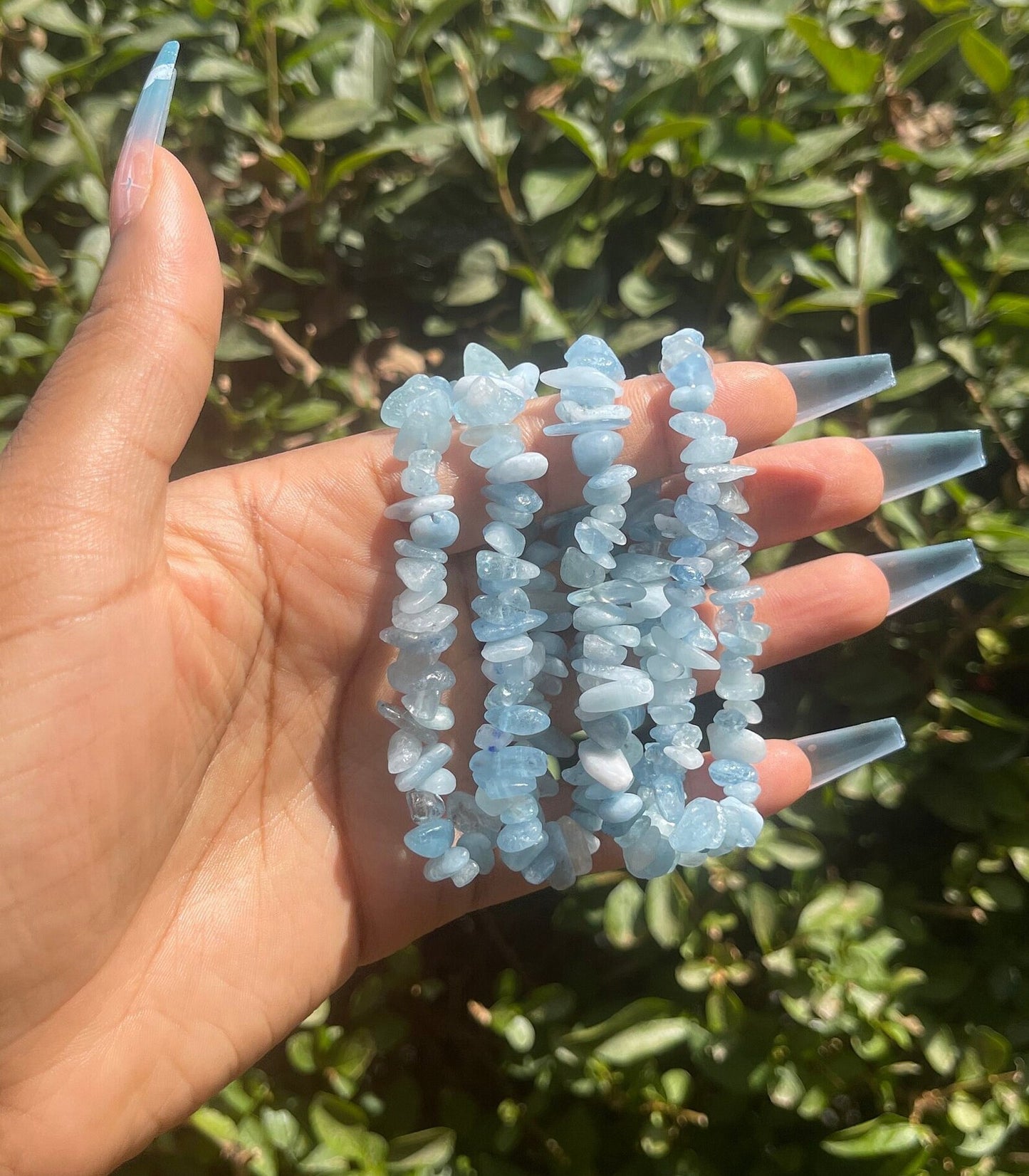 Aquamarine Chip Bracelet