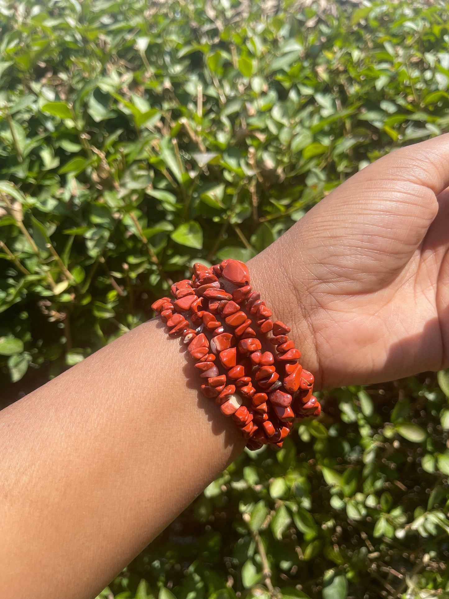 Red Jasper Chip Bracelet