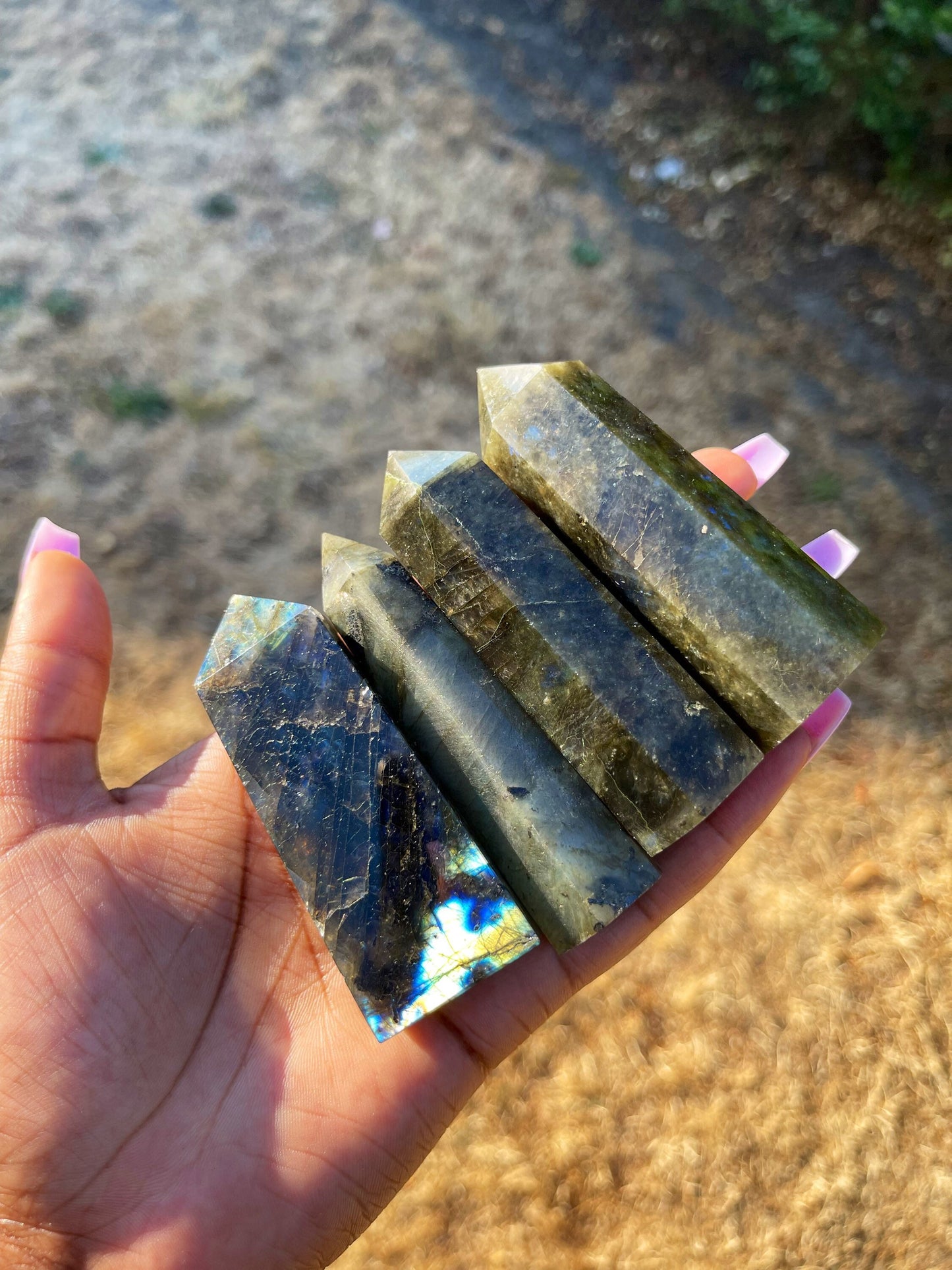 Labradorite Towers, Healing Crystals, Labradorite Tower points, High Grade gemstones, Polished Crystal Gemstones, 100% Natural Stones