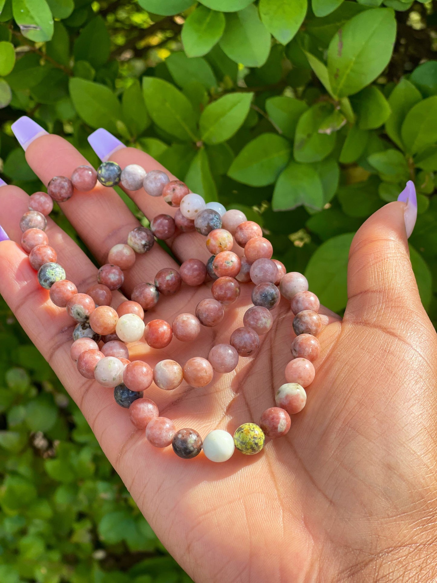 Pink Plum Blossom Bracelet, Healing Crystals, Reiki Chakra Bracelet, Mum Gift, Gift for her, Gemstone Jasper Bracelet, Long Distance Gift,