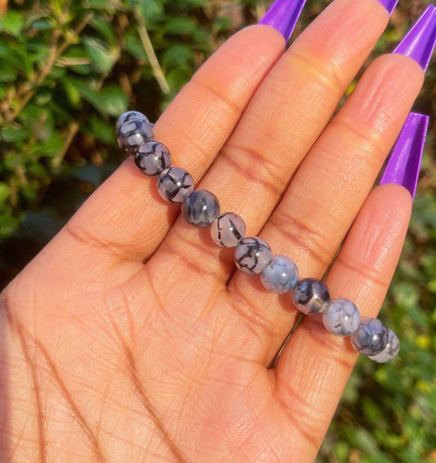 Spider Web Agate Bracelet