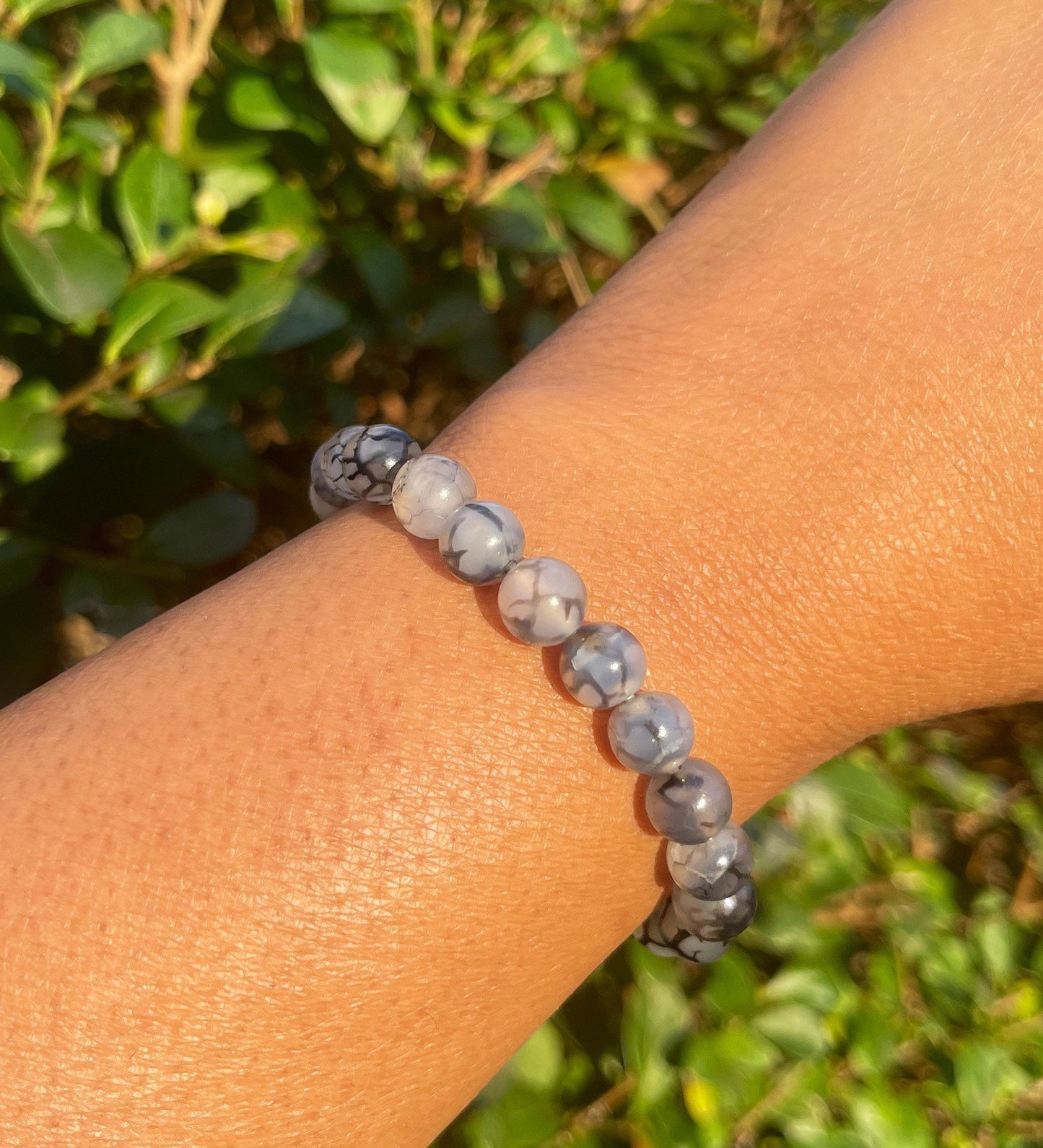 Spider Web Agate Bracelet