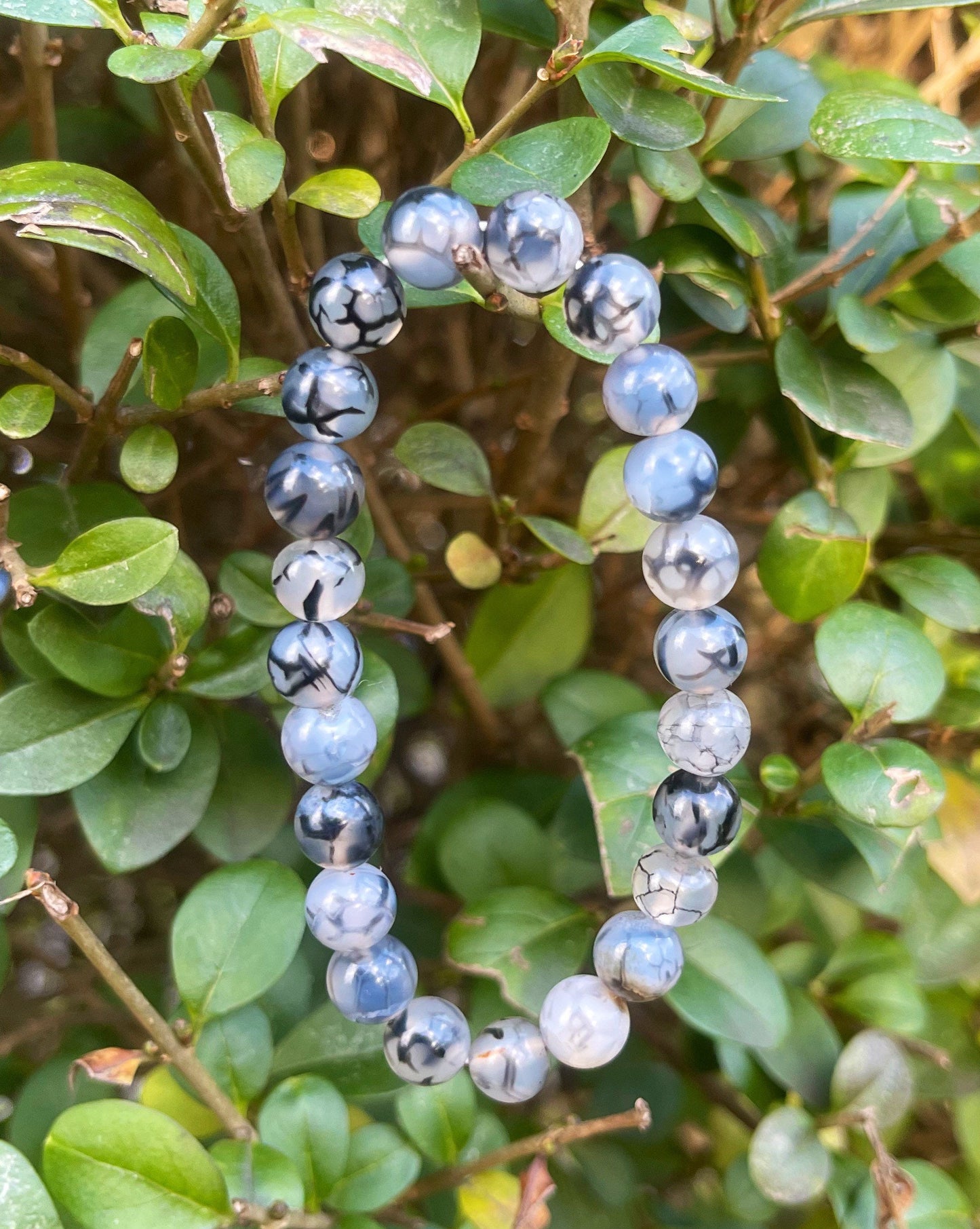 Spider Web Agate Bracelet
