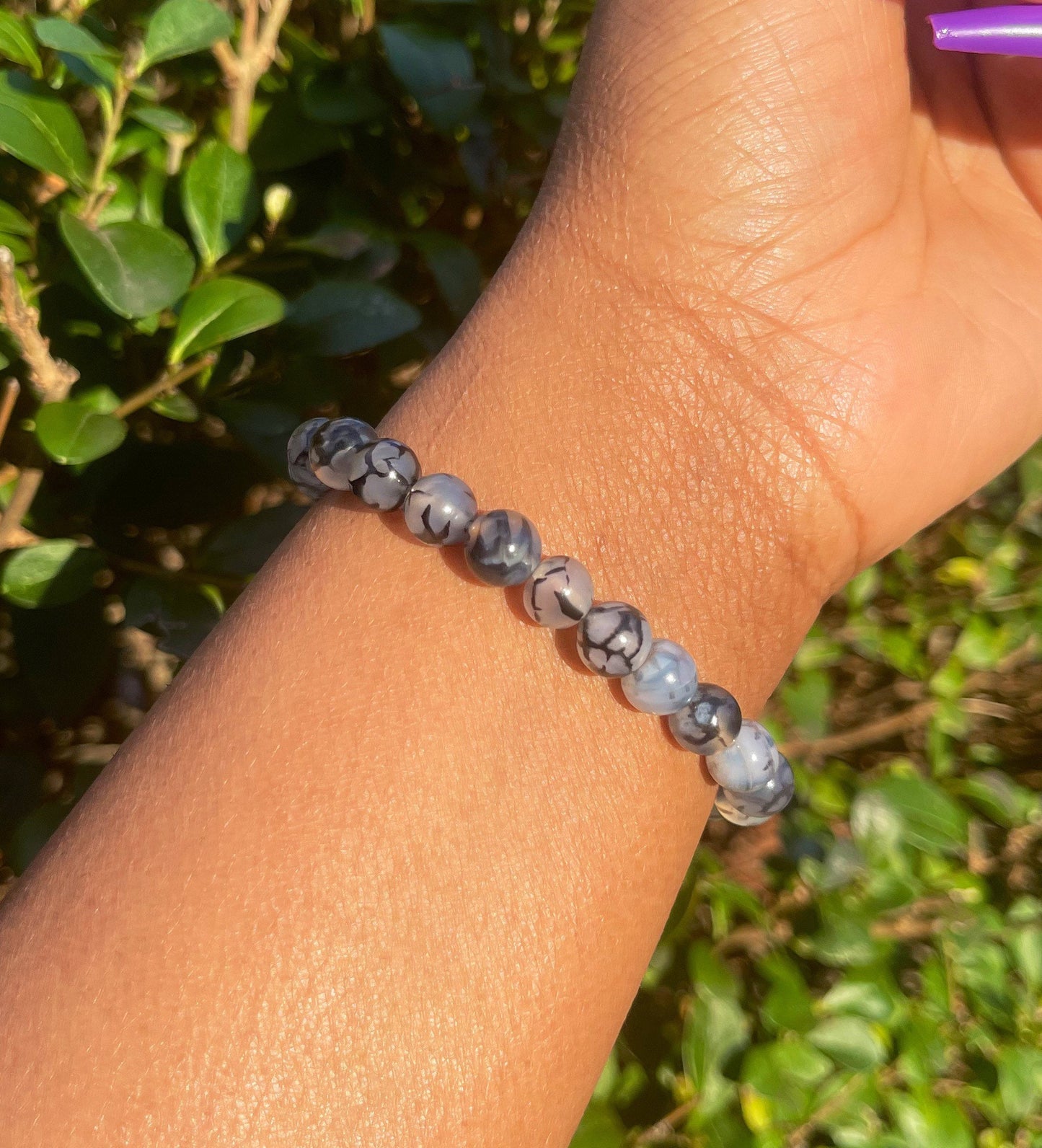 Spider Web Agate Bracelet