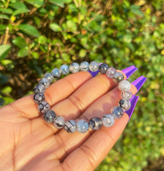 Spider Web Agate Bracelet