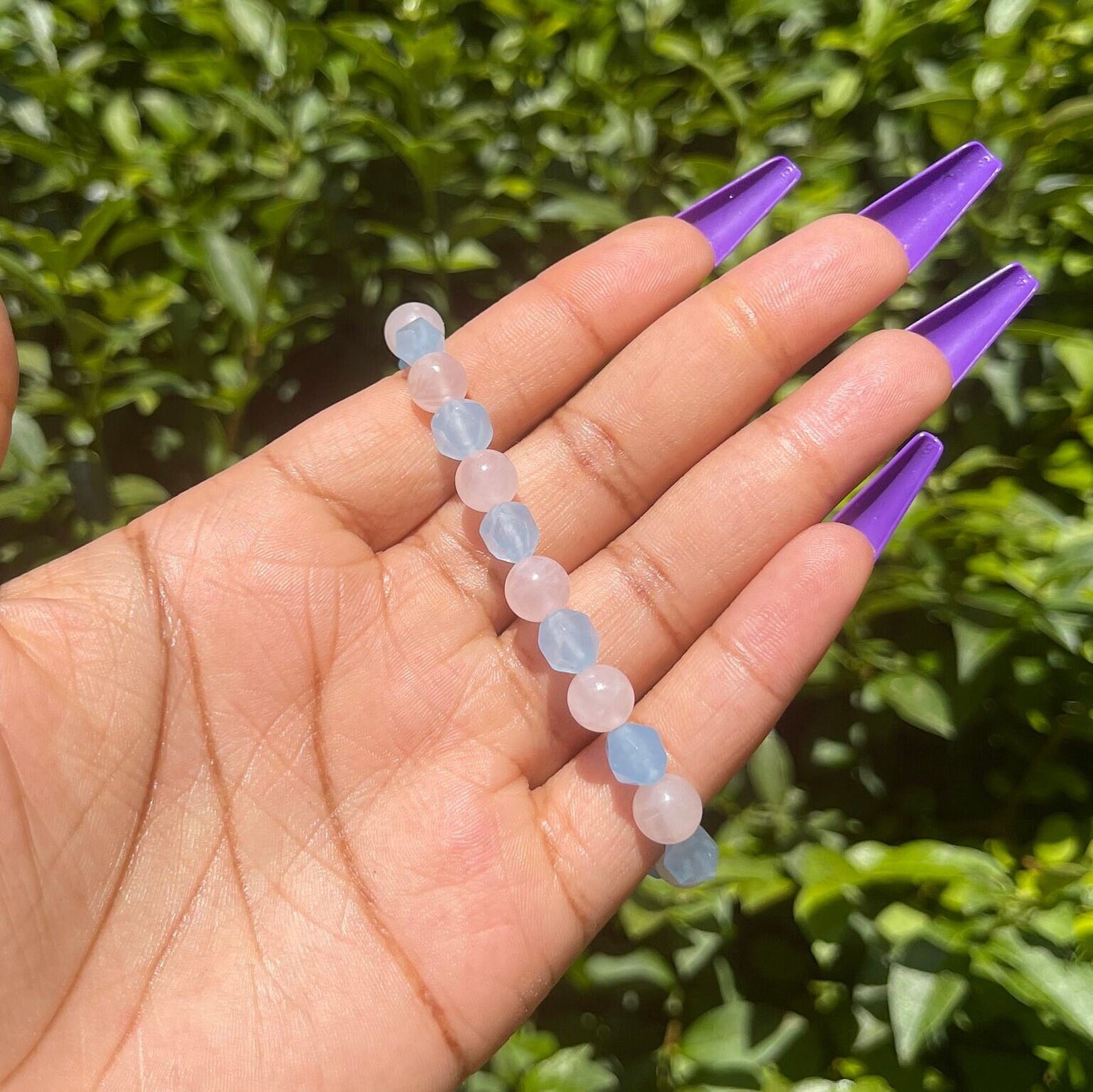 Rose Quartz and Aquamarine Bracelet