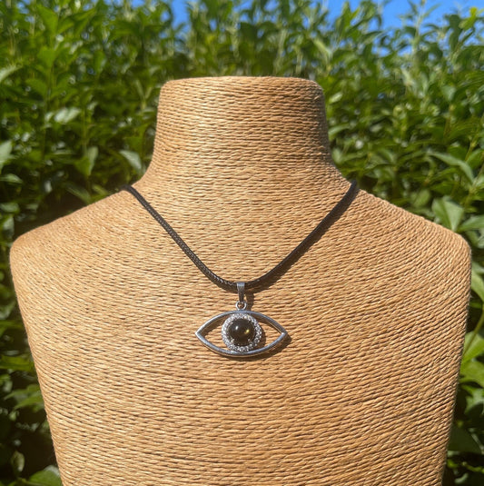 Gold Obsidian Eye Pendant