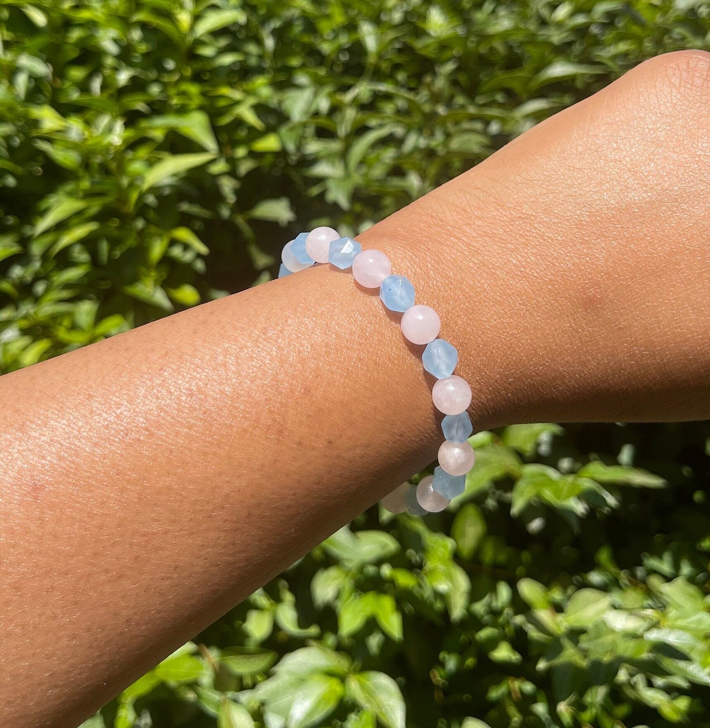Rose Quartz and Aquamarine Bracelet