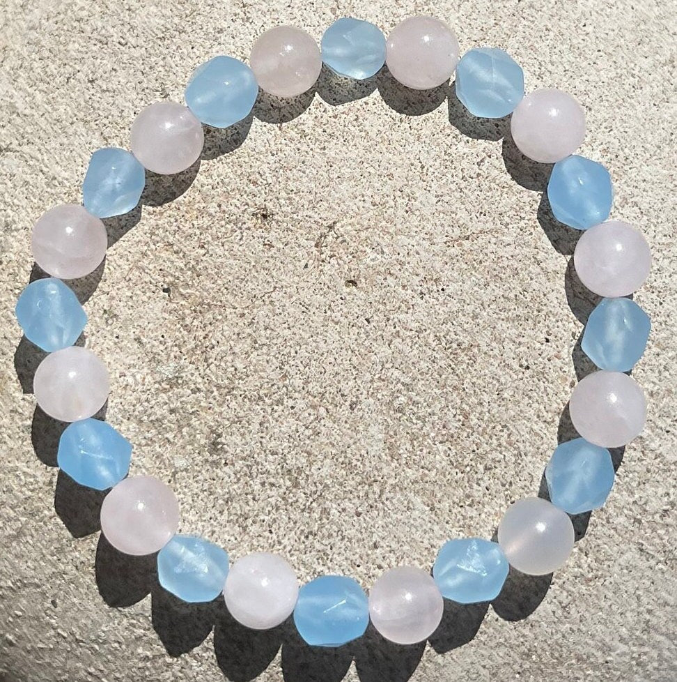 Rose Quartz and Aquamarine Bracelet