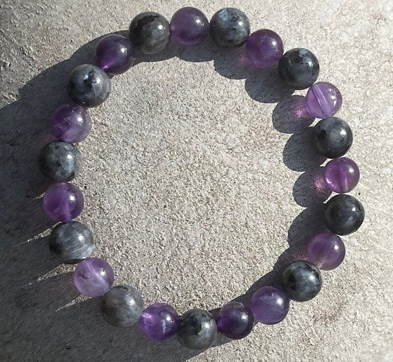Amethyst Larvikite Bracelet