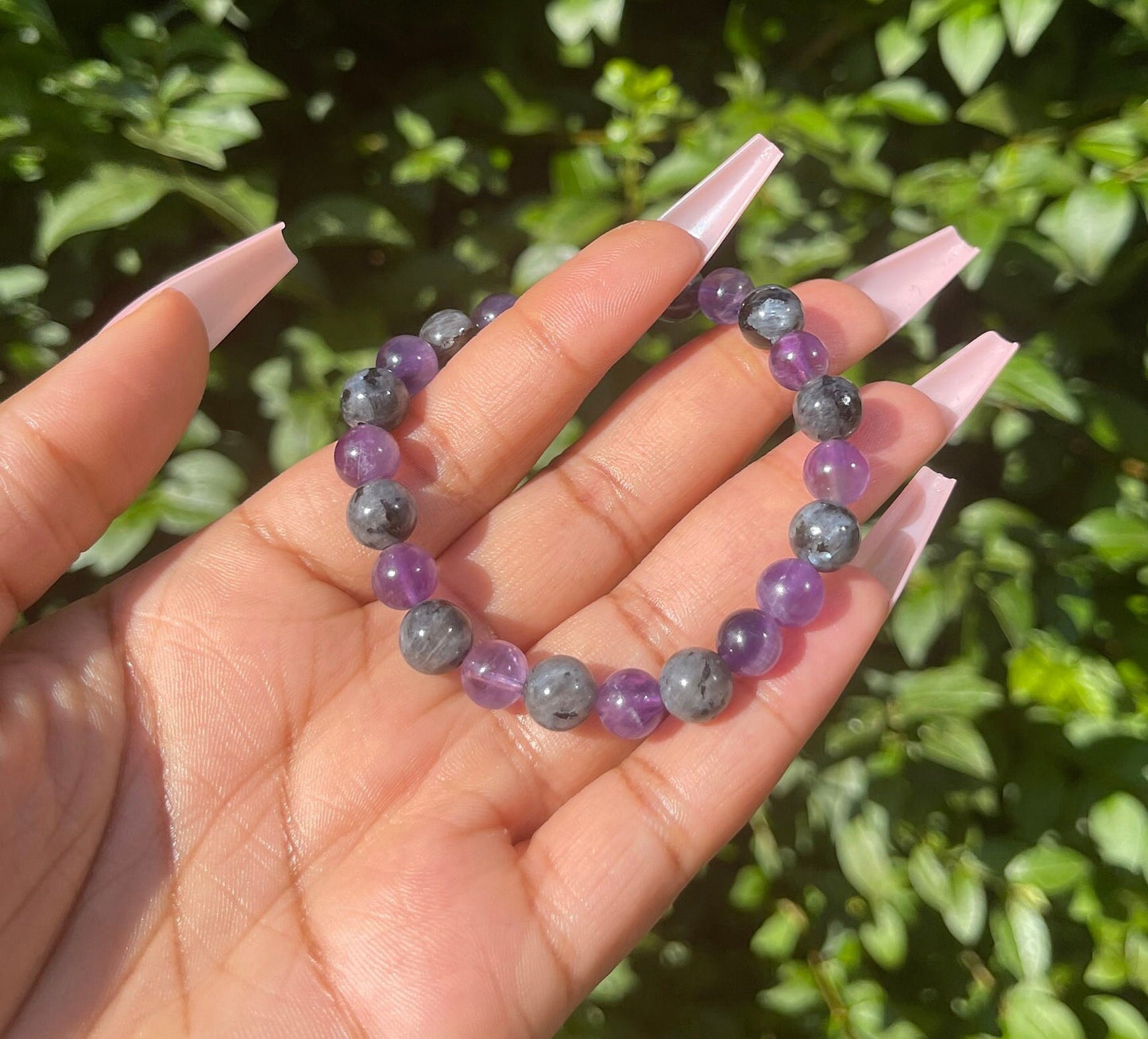 Amethyst Larvikite Bracelet