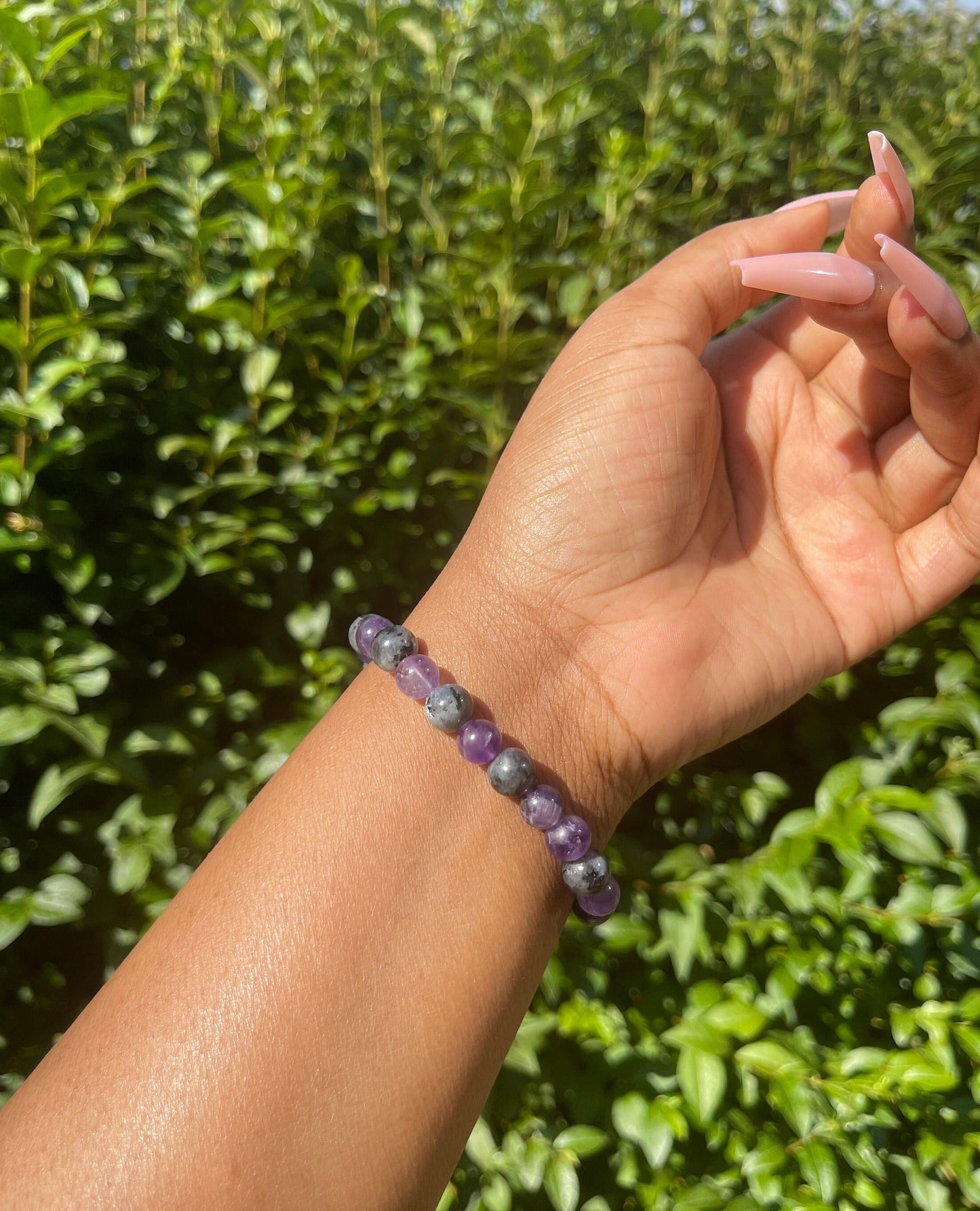 Amethyst Larvikite Bracelet