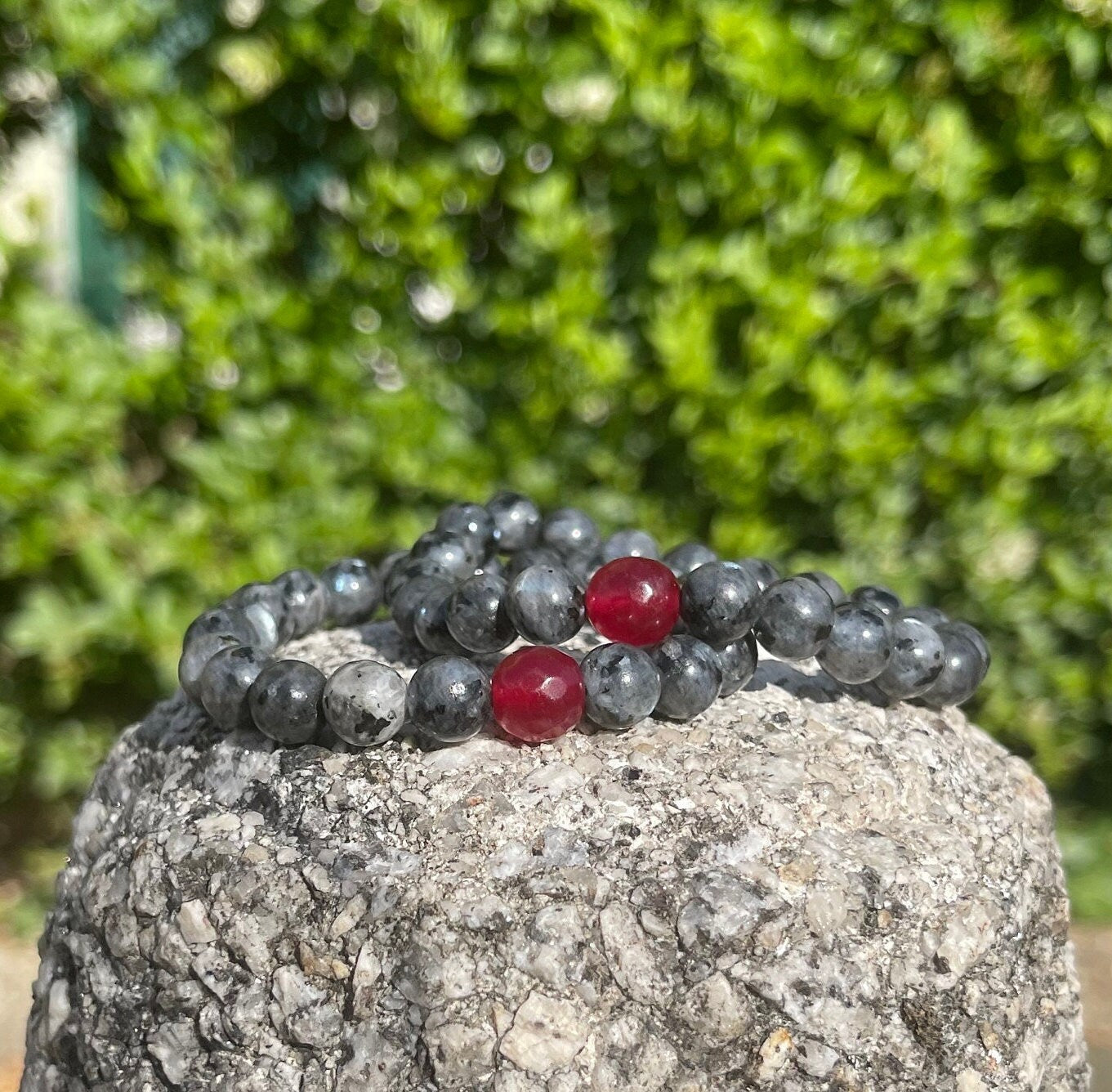 Larvikite Carnelian Couple Bracelets, Crystal Healing Bracelet, Healing Crystals, Chakra Beaded Jewelry, Handmade Bracelet, Crystal Gifts