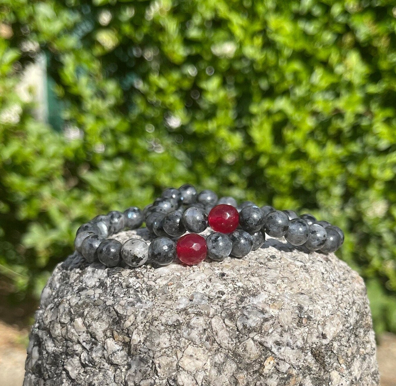 Larvikite Carnelian Couple Bracelets, Crystal Healing Bracelet, Healing Crystals, Chakra Beaded Jewelry, Handmade Bracelet, Crystal Gifts