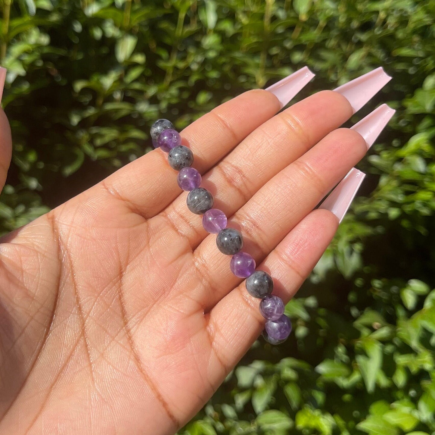 Amethyst Larvikite Bracelet