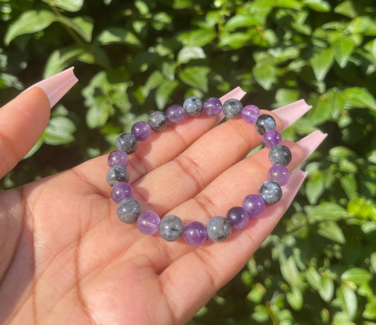 Amethyst Larvikite Bracelet