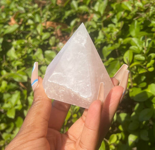Rose Quartz Half Polished Point