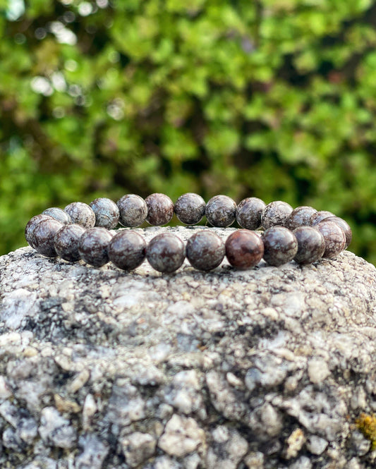 Red Obsidian Snowflake Bracelet